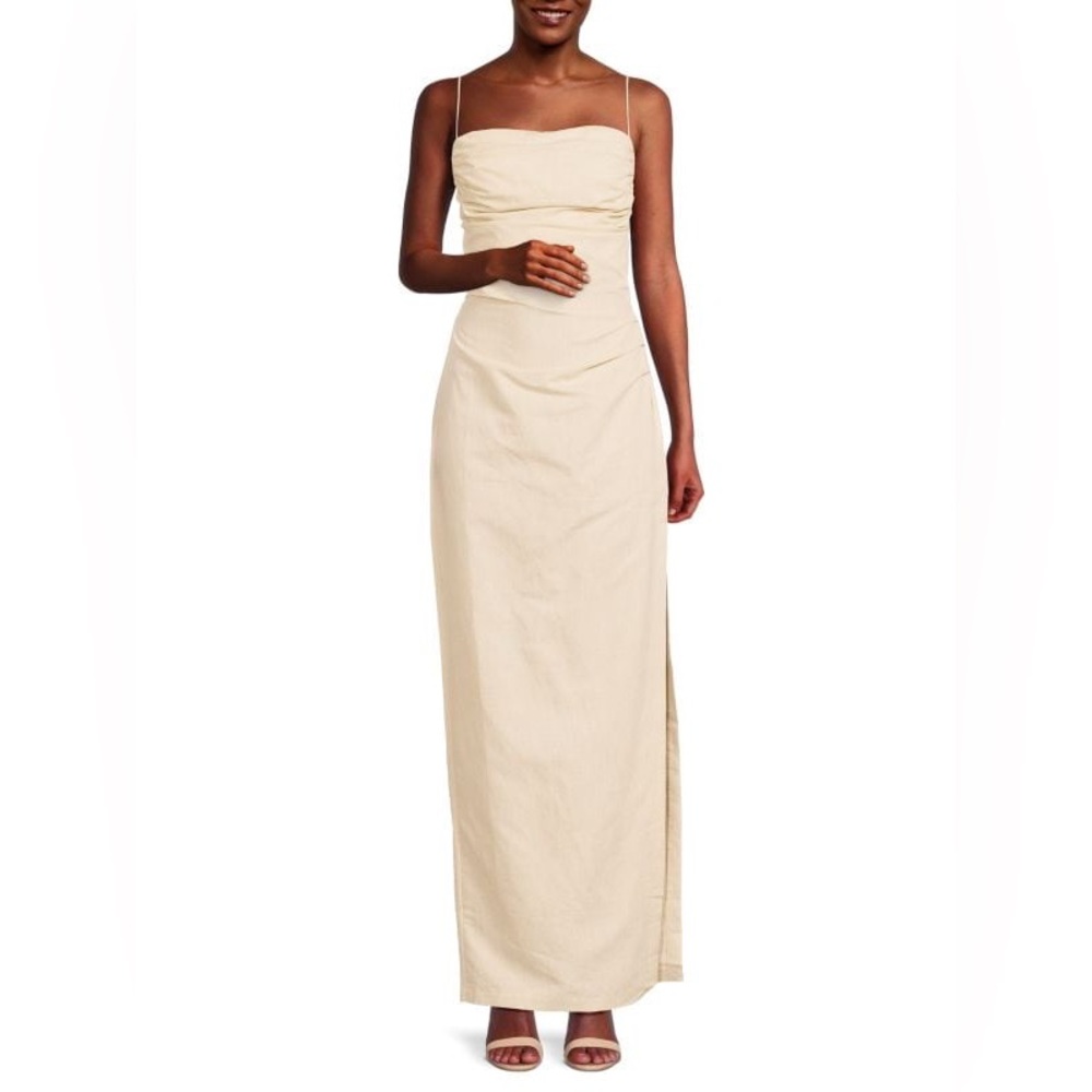 New Sand Ronny Kobo linen blend Clark Dress size med $239 retail sold out color